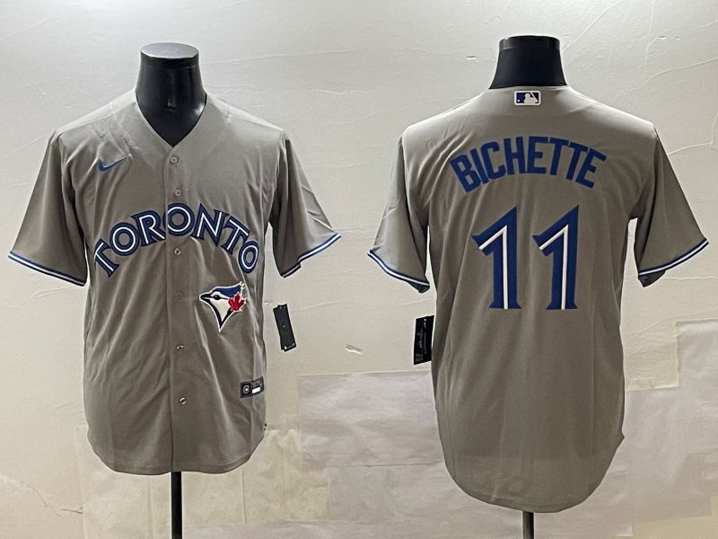 Men Toronto Blue Jays #11 Bichette Grey Game 2025 Nike MLB Jersey style 1->toronto blue jays->MLB Jersey